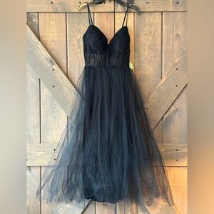 Windsor Black Lace Tulle Dress